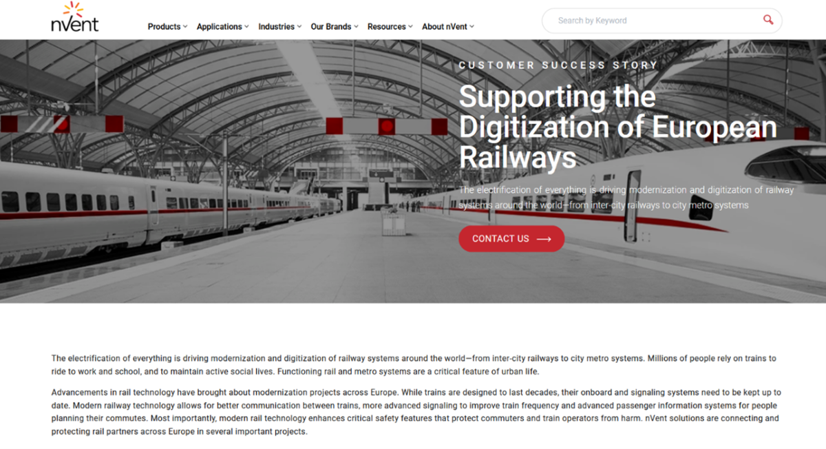 nVent Website_Railway Infrastructure